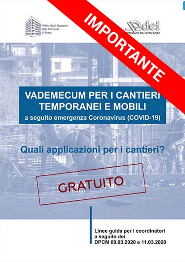 Vademecum per i cantieri temporanei e mobili a seguito emergenza Coronavirus (ebook)